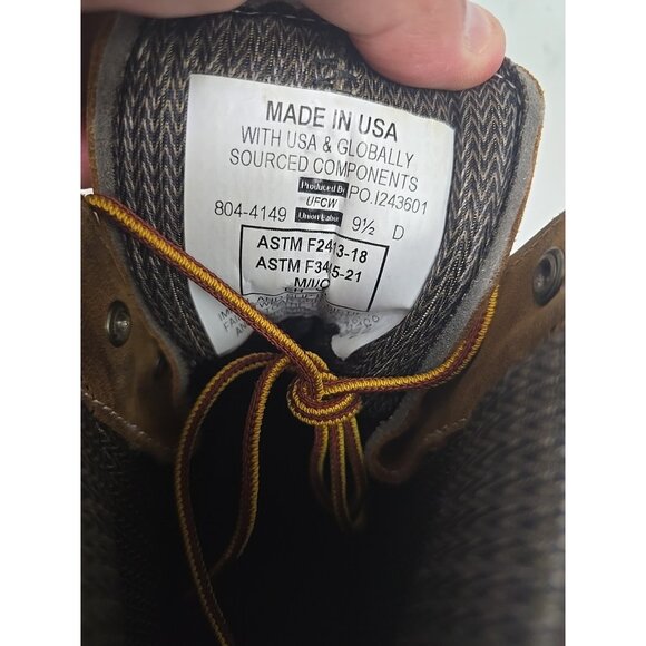 Thorogood Men's 804-4149 6" Waterproof Composite Toe Work Boot Brown Size 9.5D - Picture 4 of 8